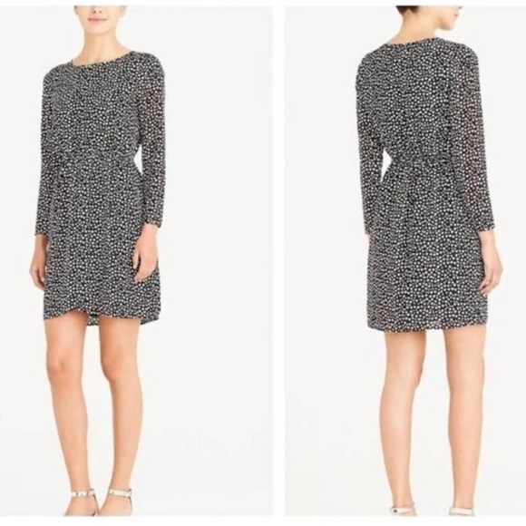 J crew mercantile heat print long sleeve ponded elastic waist dress 0 - Picture 1 of 10